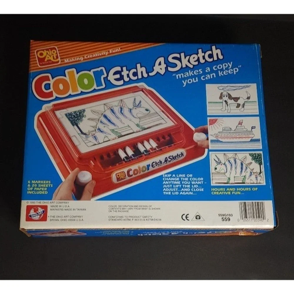 Vintage 1993 Color Etch A Sketch Ohio Art The World of Toys - Picture 2 of 4